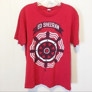 Ed Sheeran Star Tee 100% Cotton L Distressed Hem